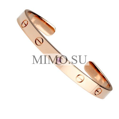 Cartier Cuff Love Bracelet Copy Plated Real 18k Pink Gold With A Sapphire Diamond B6030017