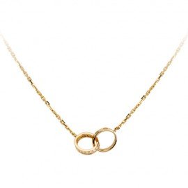 Cartier Love Necklace Yellow Gold Copy A Ring Set with Diamonds