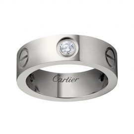 Cartier Love White Gold Ring Fake 3 Diamonds