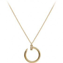 Cartier Juste Un Clou Necklace Copy 18k Yellow Gold Paved With Diamonds Nail Pendant