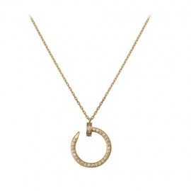 Cartier Juste Un Clou Necklace 18k Yellow Gold Copy Set 36 Diamonds Nail Pendant