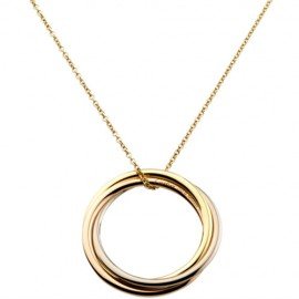 Trinity De Cartier Yellow Gold Necklace Fake 3-Gold Pendant