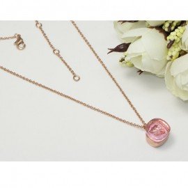 Pomellato Inspired Nudo Earrings in Rose Gold with Pink Quartz