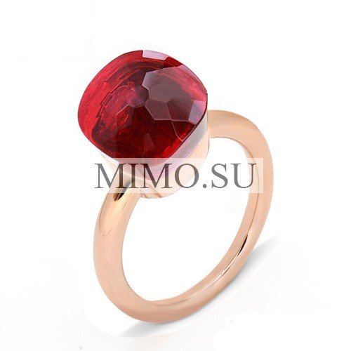 Pomellato Nudo Ring Imitation In Rose Gold With Ruby